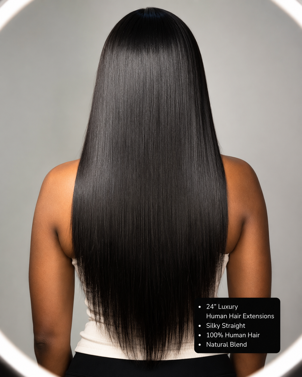 Silk & Blue Straight Weft, 24 inch luxury human hair